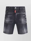 Dsquared2 Distressed Cotton Denim Shorts With Belt Loops