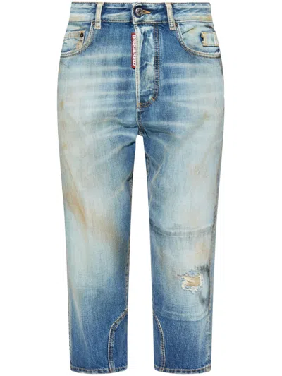 DSQUARED2 DISTRESSED CROPPED JEANS