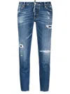 Dsquared2 Distressed Cropped Jeans In Blue