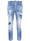 Dsquared2 Distressed Cropped Jeans In Blue