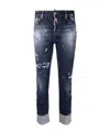 Dsquared2 Distressed Cropped Jeans In Blue