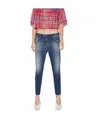 Dsquared2 Distressed Cropped Jeans In Blue