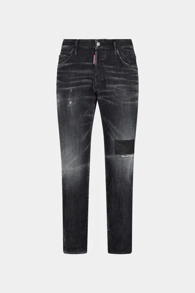 Dsquared2 Distressed Dark Denim Jeans In Black