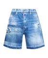 Dsquared2 Ripped Denim Shorts In Blue
