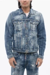 Dsquared2 Dan Distressed Buttoned Denim Jacket