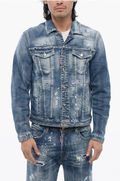 DSQUARED2 DISTRESSED DENIM DAN JEANS SHIRT
