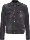 Dsquared2 'boxy Denim Jacket With Distressing' In Black