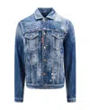 Dsquared2 Dan Distressed Buttoned Denim Jacket In Blue
