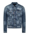 Dsquared2 Distressed Denim Jacket With Button-up Front In Blue