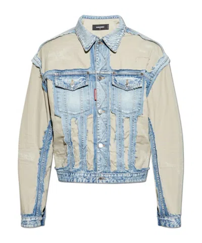 DSQUARED2 DSQUARED2 DISTRESSED BUTTONED DENIM JACKET