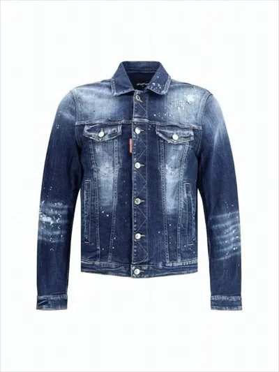 DSQUARED2 DISTRESSED DENIM JACKET WITH BUTTON-UP FRONT