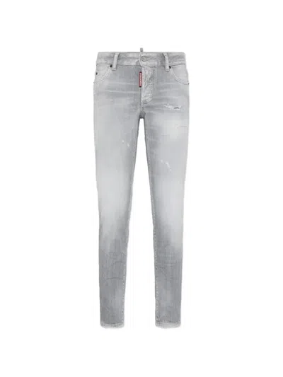 Dsquared2 Distressed Denim Jeans In Gray