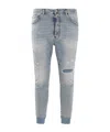 Dsquared2 Blue Cotton Denim Jacket In Gray