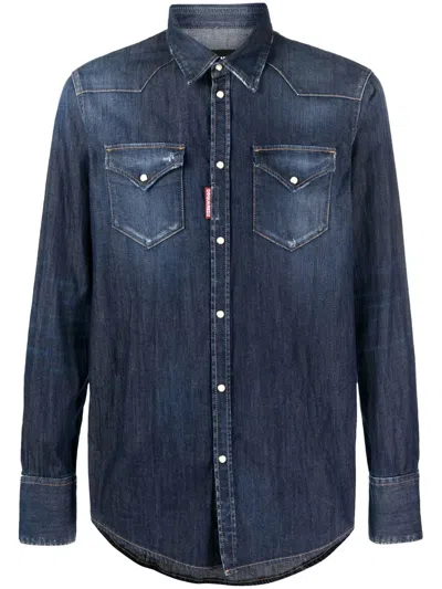 DSQUARED2 DISTRESSED DENIM SHIRT