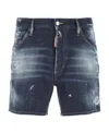 Dsquared2 Distressed Denim Shorts In Black