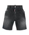 Dsquared2 Distressed Denim Shorts In Black