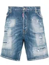 Dsquared2 Distressed Denim Shorts In Blue
