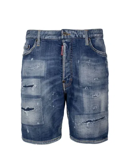 Dsquared2 Distressed Denim Shorts For Men