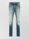 Dsquared2 Distressed Denim Trousers Belt Loops In Blue