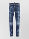 Dsquared2 Distressed Denim Trousers Contrast Stitching In Blue
