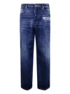 Dsquared2 Five Pocket Distressed Washed Trousers In Blue