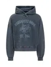 Dsquared2 Distressed Drawstring Hoodie In Blue