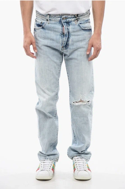 Dsquared2 Distressed Effect 642 Light Washed Jeans 19 Cm In Blue