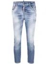 Dsquared2 Distressed-effect Cropped Jeans In Blue