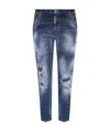 Dsquared2 Distressed-effect Cropped Jeans In Blue