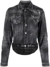 Dsquared2 Distressed-effect Denim Jacket In Black