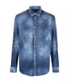 Dsquared2 Distressed Effect Denim Shirt In Blue