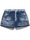 Dsquared2 Distressed-effect Denim Shorts In Blau