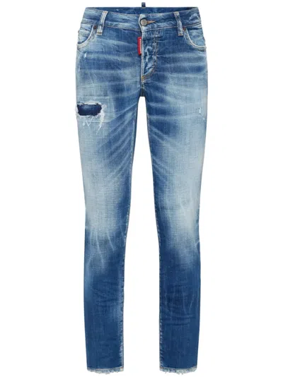 Dsquared2 Jeans Im Distressed-look In Blau