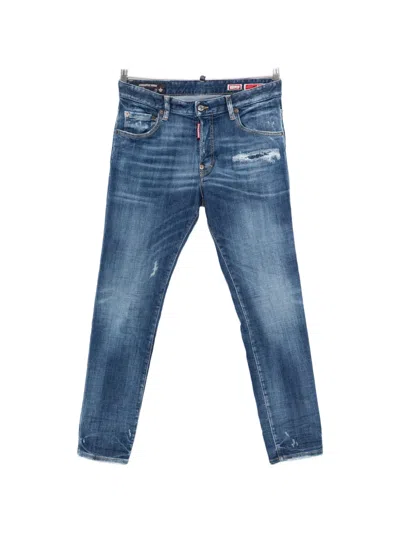 Dsquared2 Blue Skater Distressed Straight Jeans
