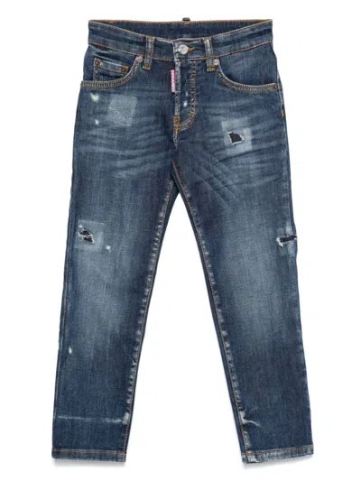 Dsquared2 Kids' Distressed Jeans In Blue