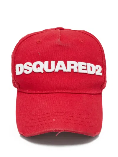 Pre-owned Dsquared2 Distressed-effect Logo-appliqué Baseball Cap