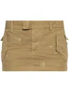 Dsquared2 Beige Short Skirt With Distressed Effect In Neutrals