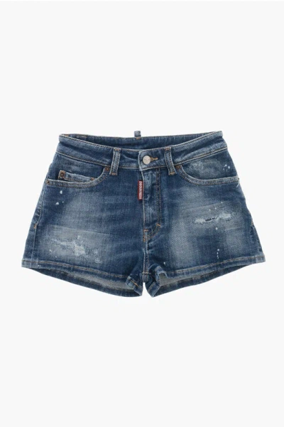 Dsquared2 Distressed Effect Shorts In Blue