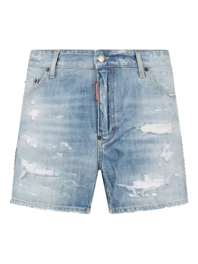 Dsquared2 Distressed-effect Shorts In Blue