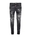 Dsquared2 Denim Trousers Distressed Belt Loops In Black