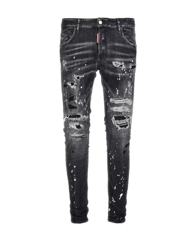 Dsquared2 Distressed-effect Skinny Jeans In Black