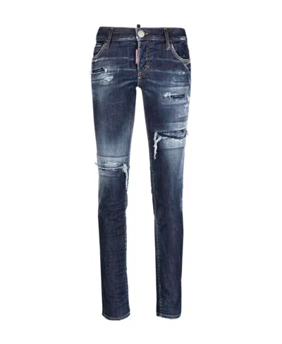 Dsquared2 Distressed-effect Skinny Jeans In Blue