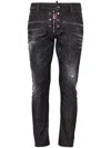 Dsquared2 Zip Detail Distressed Denim Jeans In Black