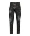 Dsquared2 Zip Detail Distressed Denim Jeans In Black