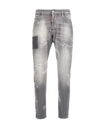 Dsquared2 Distressed-effect Slim-fit Jeans In Grey