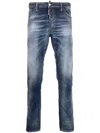 Dsquared2 Washed Slim-leg Jeans In Blue