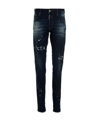 Dsquared2 Distressed-effect Straight-leg Jeans In Black