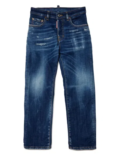 DSQUARED2 DISTRESSED-EFFECT STRAIGHT-LEG JEANS
