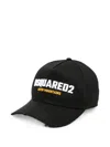 Dsquared2 Distressed Embroidered Baseball Cap In Black