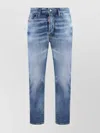 Dsquared2 Blue Jeans With Distressed Effect And Logo Patch On The Back In Blue